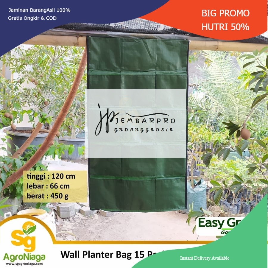 Wall Planter Bag 15 Pockets Easy Grow Vertical Garden