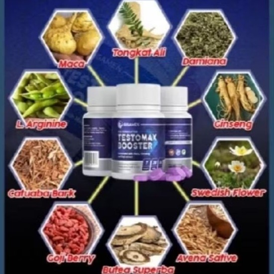 TESTOMAX BOOSTER ORIGINAL 100% ASLI HERBAL ALAMI MALAYSIA BPOM SUPLEMEN PRIA TESTO MAX BERKUALITAS T