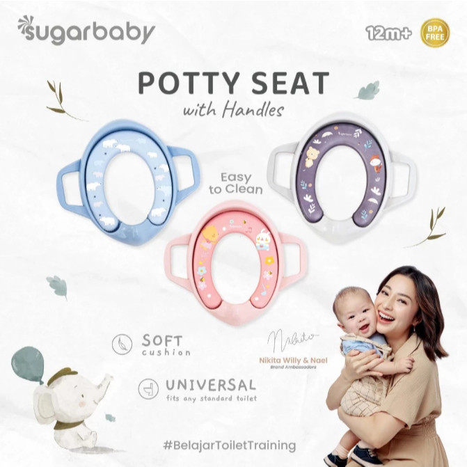 SUGAR BABY Soft Potty Training Seat Toilet / Ring Closet / Alas dudukan anak ada handle pegangan Mak