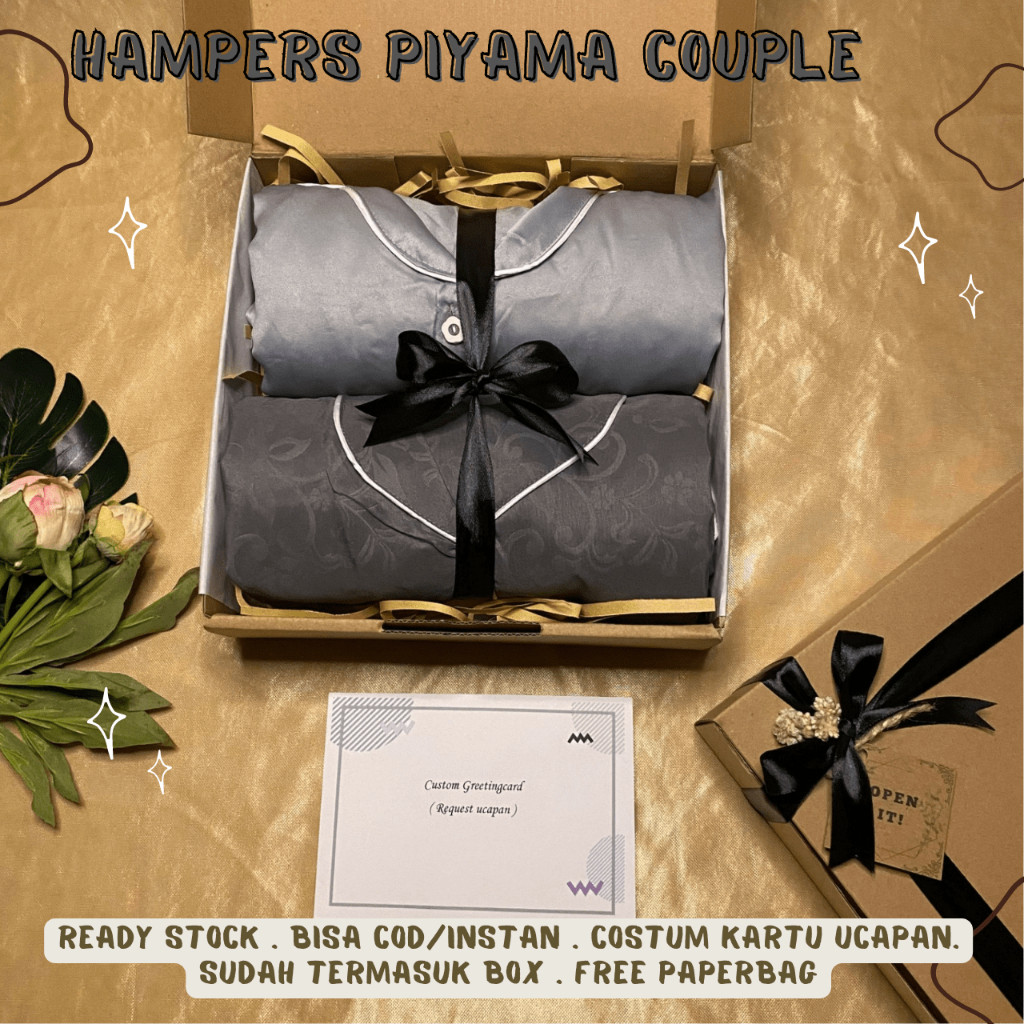 BRIGIXSHOP [ HAMPERS PIYAMA COUPLE ] KADO PERNIKAHAN HADIAH WEDDING HAMPERS ANNIVERSARY BAJU TIDUR P