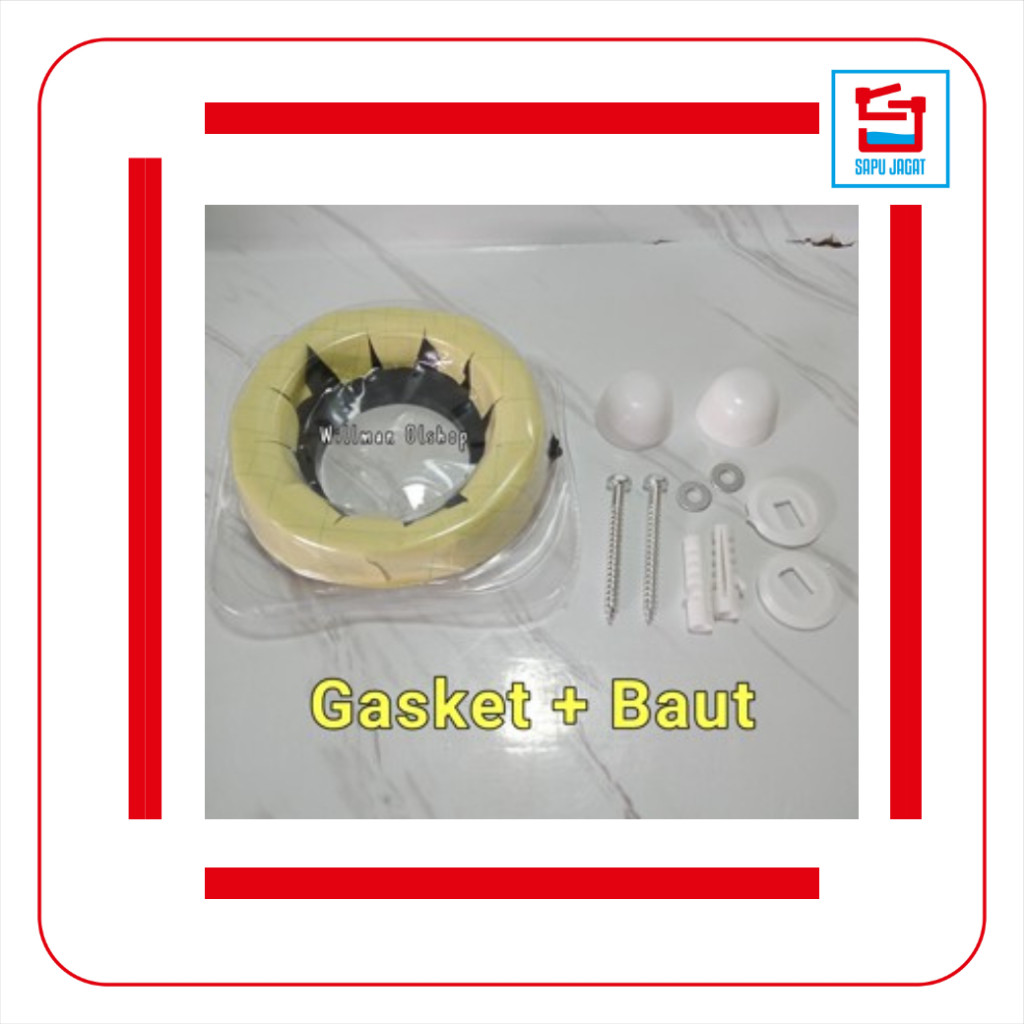 GASKET CLOSET / DODOL CLOSET / TOILET BOWL GASKET - Gasket + Baut