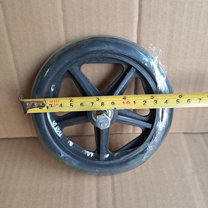 Roda depan Uk 6 inch Velg berikut ban mati Kursi Roda Travel - Hitam