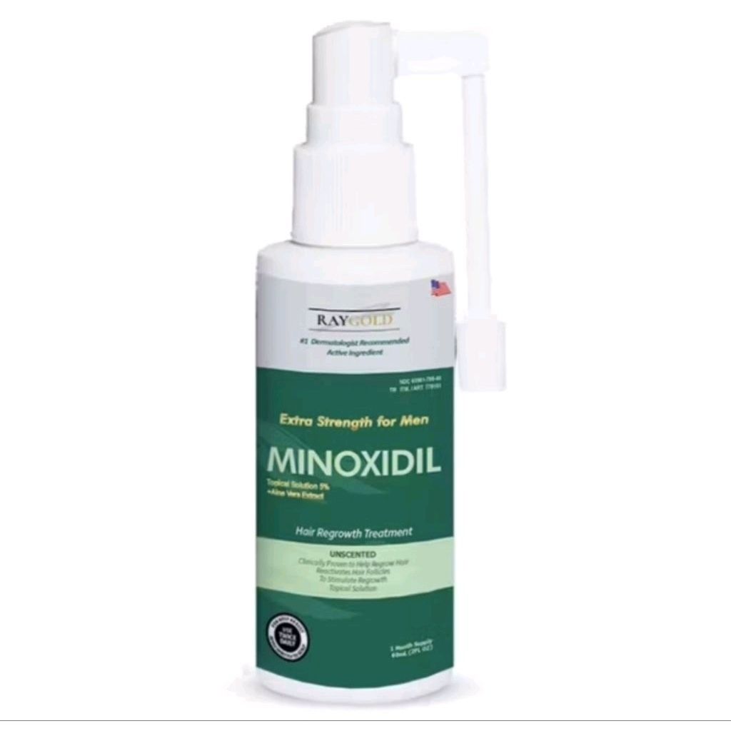PROMO MINOXIDIL Aloe Vera 5% penumbuh rambut & brewok with for MEN made in USA - RAYGOLD - MINOX MIN