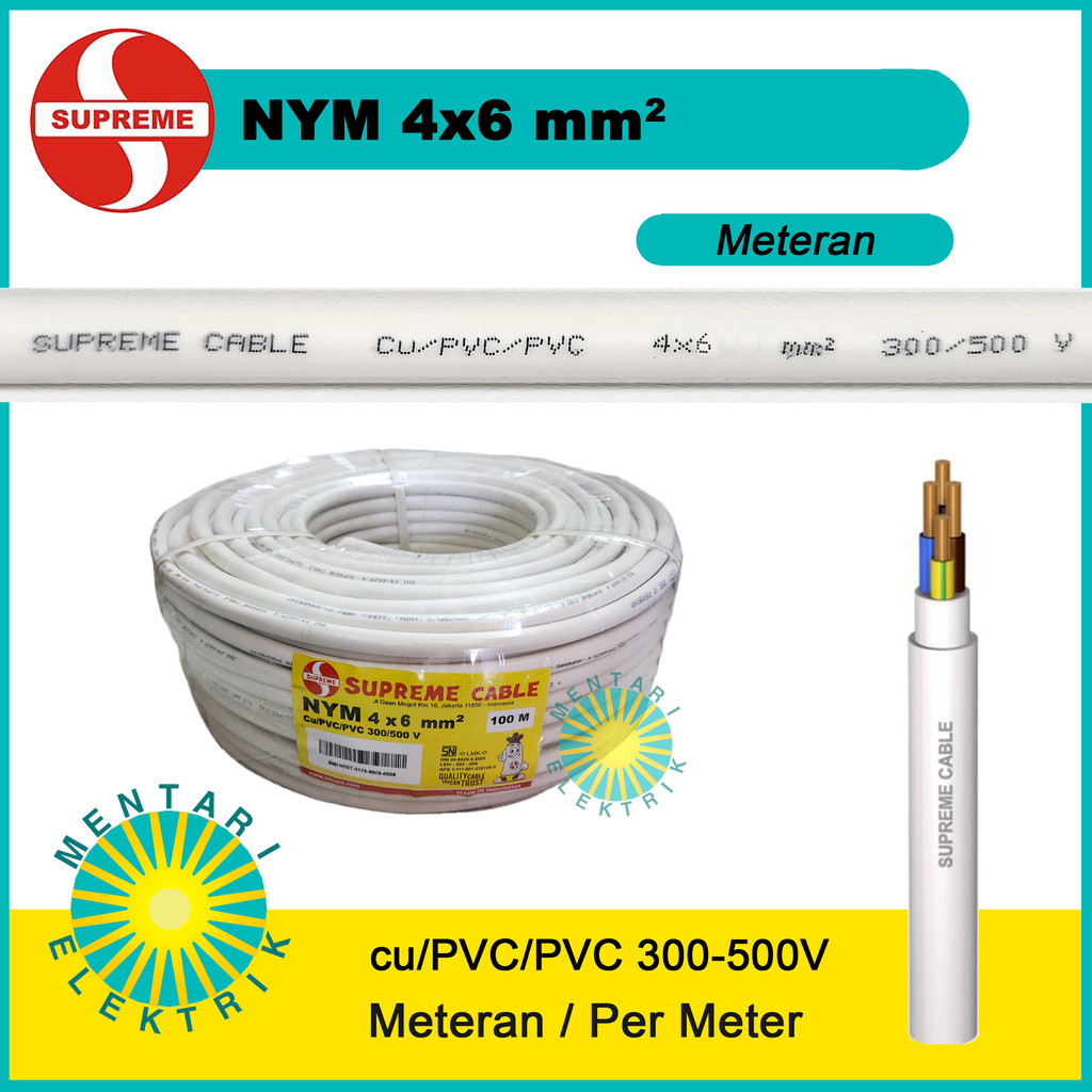 KABEL SUPREME NYM 4X6 PUTIH METERAN - PER METER