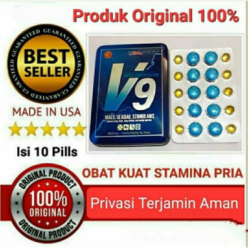 V9 ASLI ORIGINAL OBAT KUAT PRIA DEWASA TAHAN LAMA PIL BIRU ASLI ORIGINAL