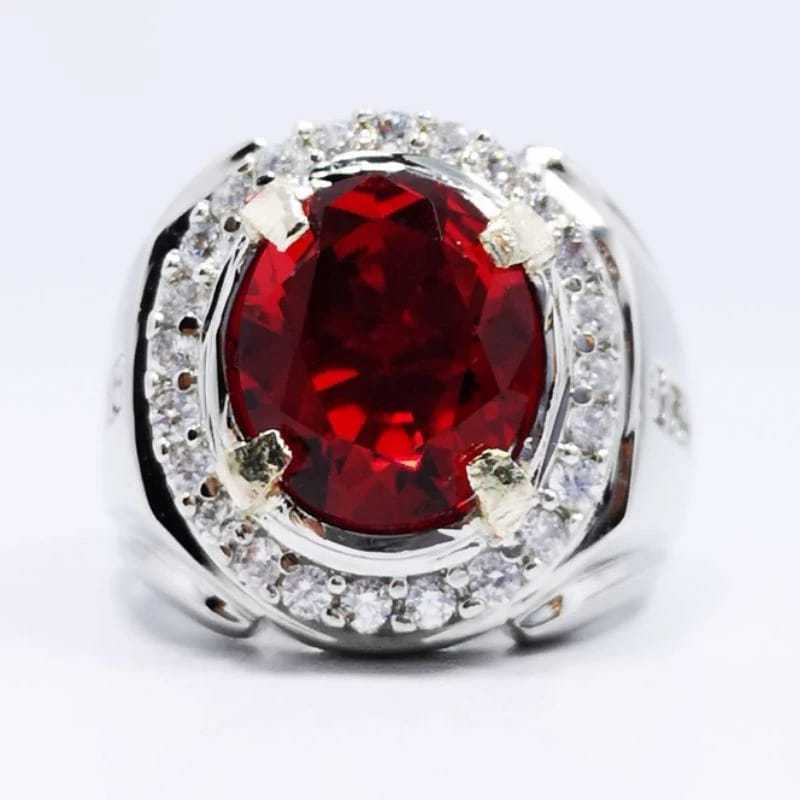 BATU MERAH SIAM CHATAM RING PERAK BANGKOK 926 SIAP PAKAI