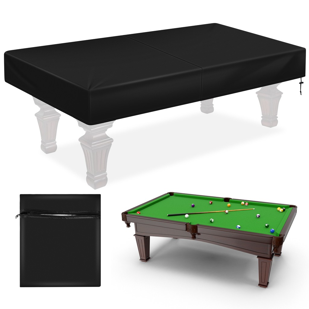 8Ft Billiard Pool Table Cover With Drawstring Durable Waterproof Table Cover For Rectangle Table, Bl