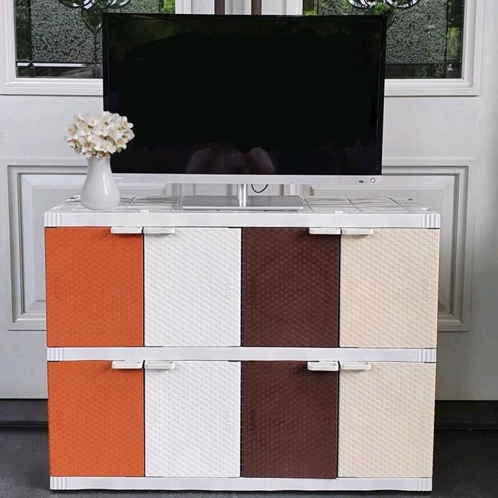 Temankitaa Lemari Baju Plastik Akako Fancy Meja Tv Akako Fancy susun 2 Lemari TV Susun 2 Laci Penyim