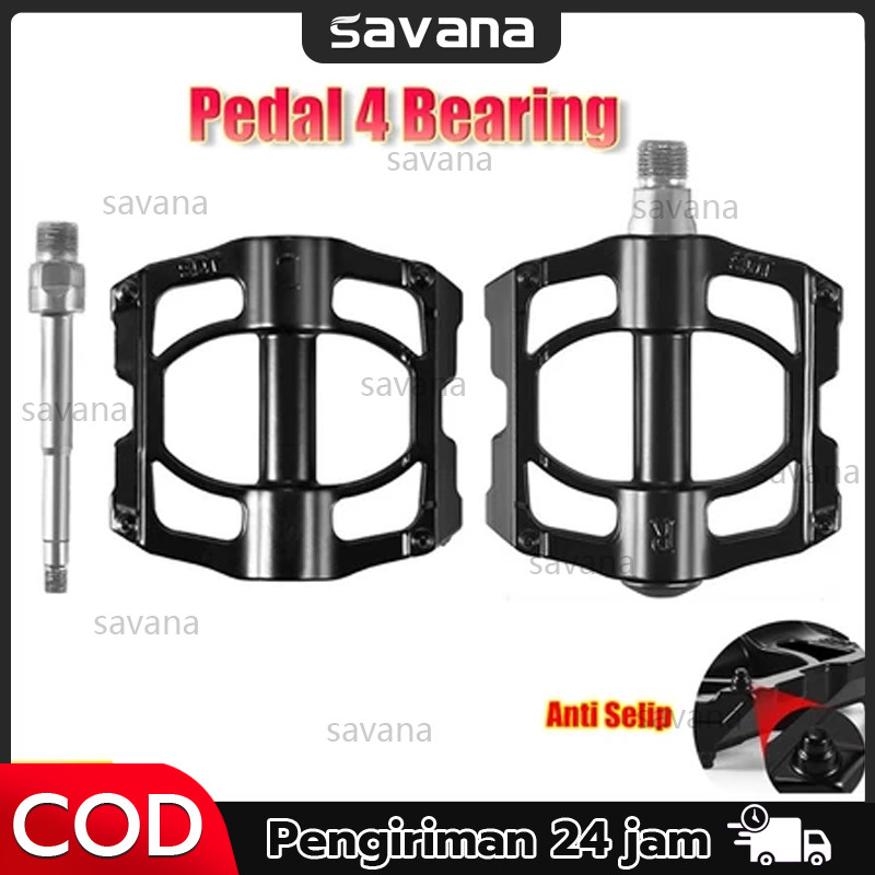 Pedal Sepeda Bantalan Pedal Sepeda 4 Bantalan Ultraringan Pedal Pengunci Otomatis Pedal Sepeda Jalan