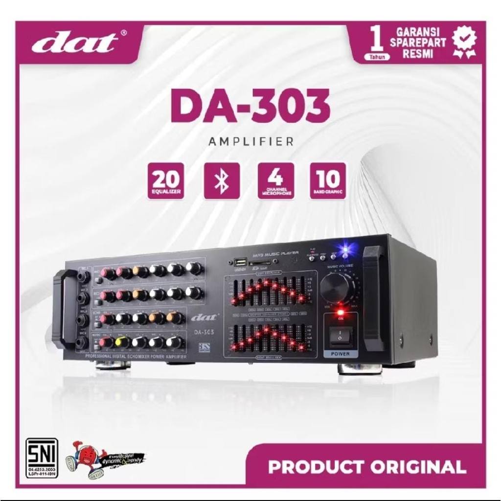 Amplifier Dat DA-303 Original Ampli Power Equalizer Mixer Karaoke