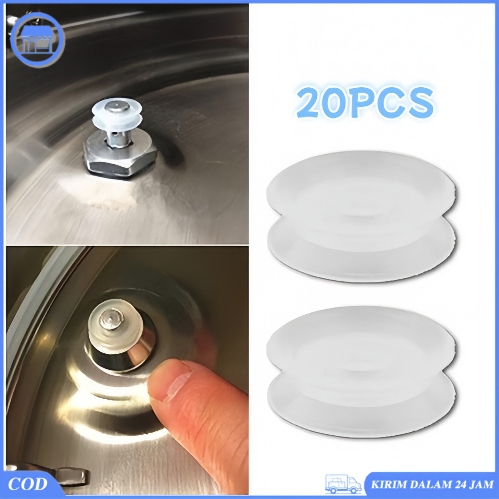20pcs Gasket Silikon Katup Pelampung Panci Presto, Karet Seal Kecil Katup Pengunci Anti Buka Panci T