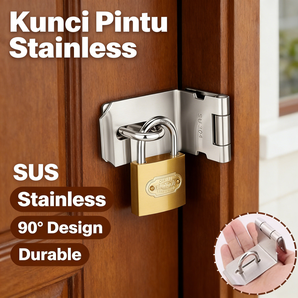 Gembok SUS 90° Siku Kecil Kunci Pintu Slot grendel Slot Gembok
