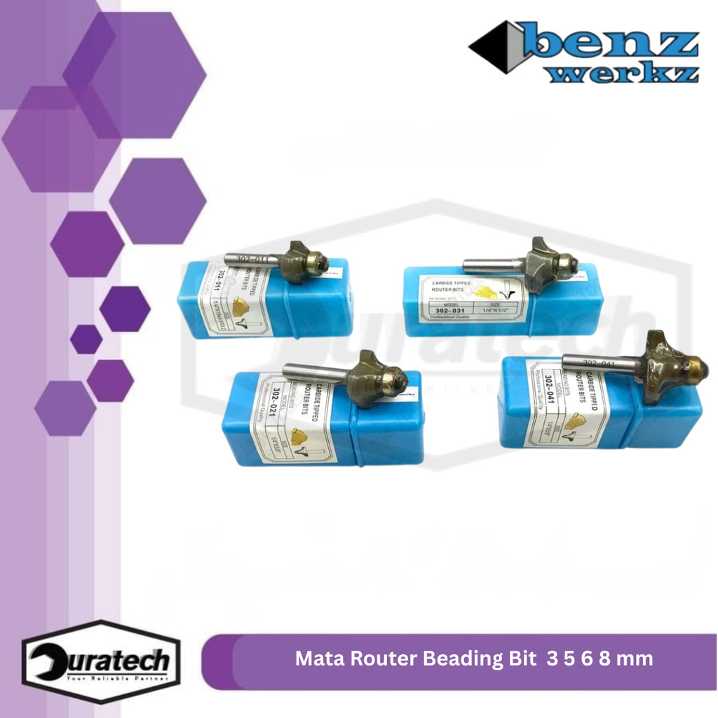 Benz Werkz Mata Router Beading Bit 3mm 5mm 6mm 8mm Router Bit Mata Profil Beading Bit Varian Satuan 