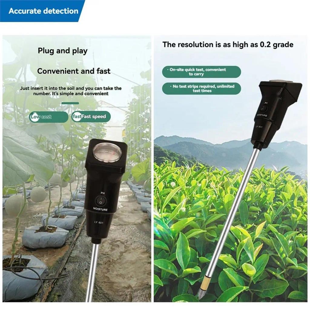 (ABLP) Soil PH Meter Soil Moisture PH Meter Acidity Humidity Tester Handheld Soil Tester PH Detector
