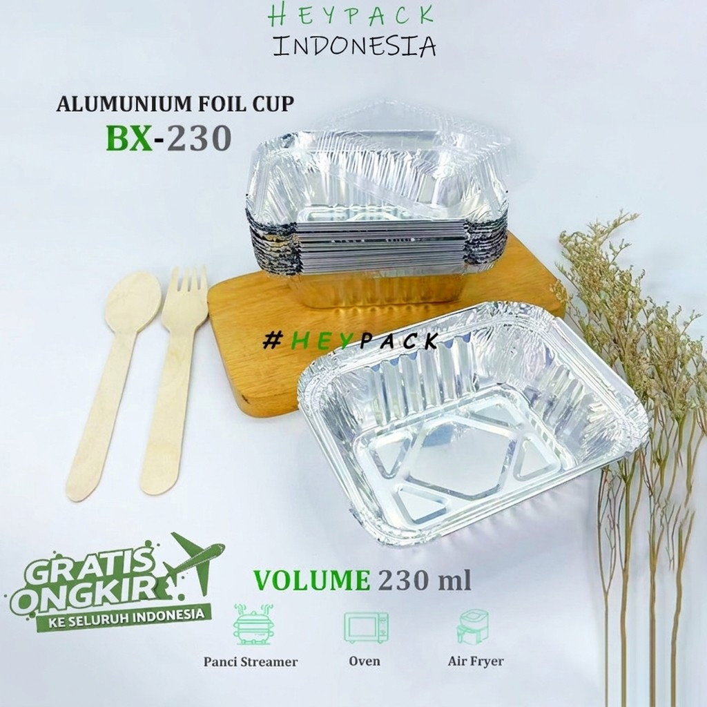 Alumunium Foil Tray Cup BX230 Mentai Bolu Mini Macaroni Schotel Klapertart Brownies Spaghetti Brulee