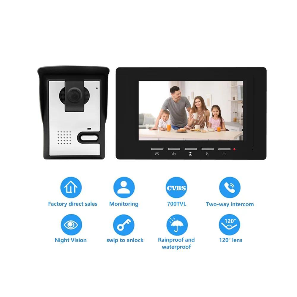 Visual doorbell intercom 4-wire intercom video waterproof two-way visual doorbell intercom