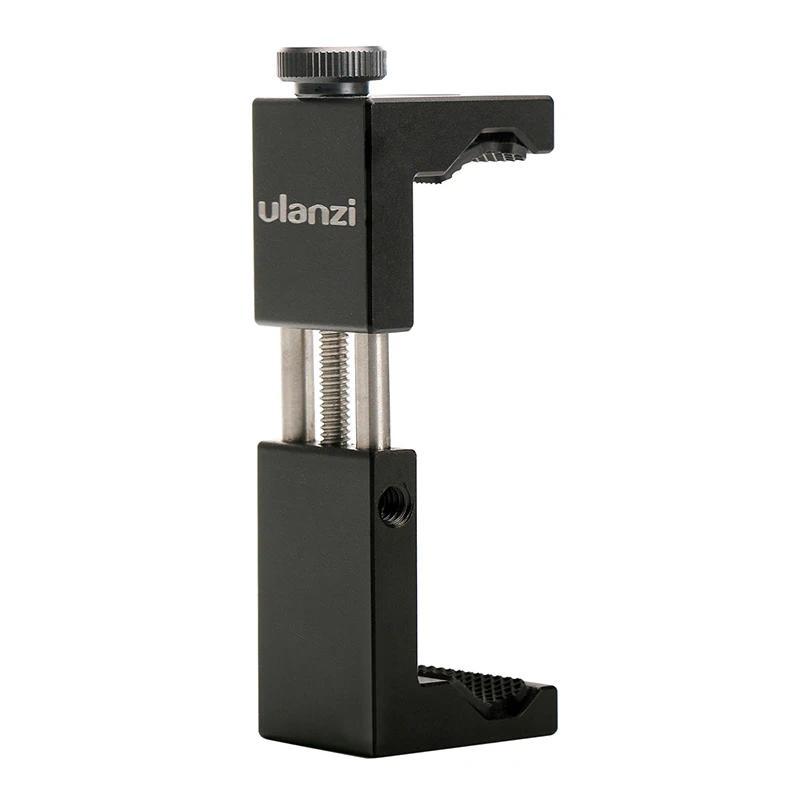 Ulanzi ST-02S 65MM to 95MM Tripod Phone Mount with Cold Shoe 1/4 Screw Phone Mount Stand Clipper for