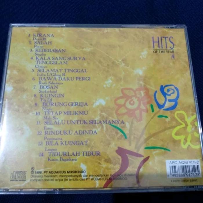 CD HITS OF THE YEAR 4. dewa 19 potret singiku chrisye indra lesmana ruth sahanaya male six titi dj s