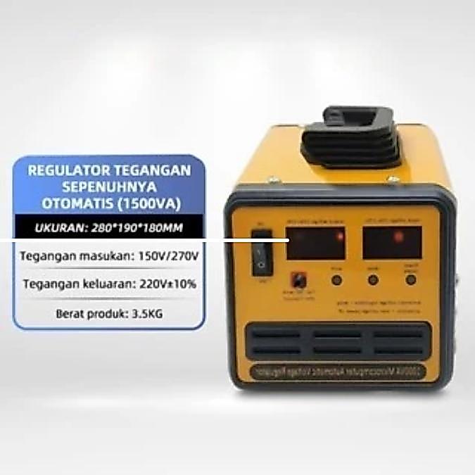 Stabilizer Tegangan Otomatis 220V Digital 1000VA 1500VA AVR Penstabil Arus Listrik Rumah Kulkas TV M