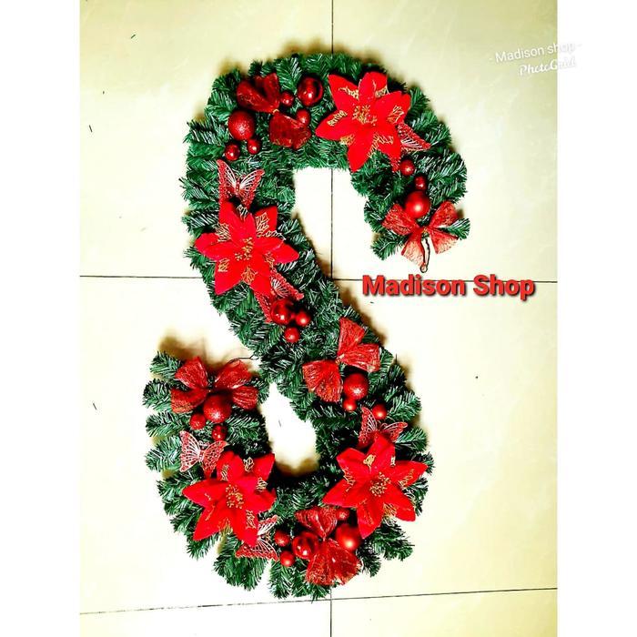 Paket Lengkap Garland Natal Bunga Bola Natal Dekorasi Natal Murah - Silver