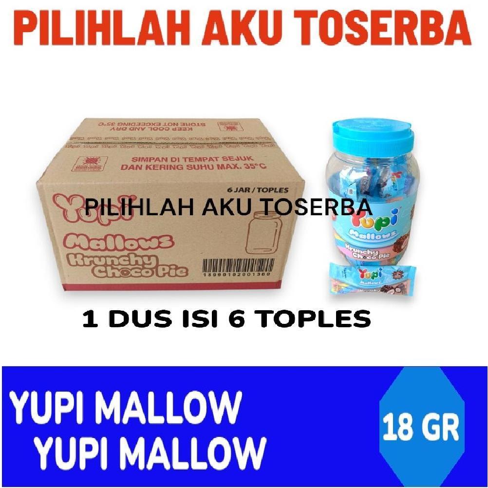 YUPI MALLOW CRUNCHY CHOCO PIE JAR ( HARGA 1 DUS )