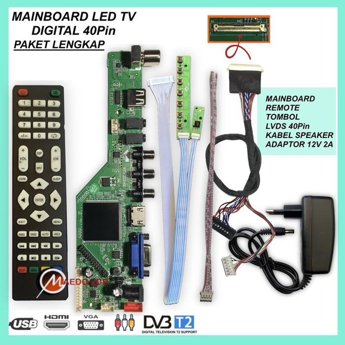 Mainboard Universal | Mesin TV Digital DVBT2 LED Controller Board Panel 40pin ' layar Laptop