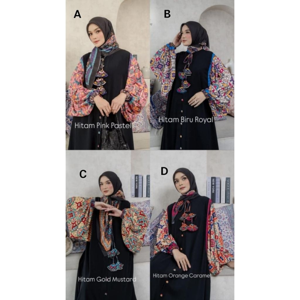 ABAYA LUBANY BY ALZHEA Premium Gamis Branded Abaya Tangan Balon DRESS LEBARAN