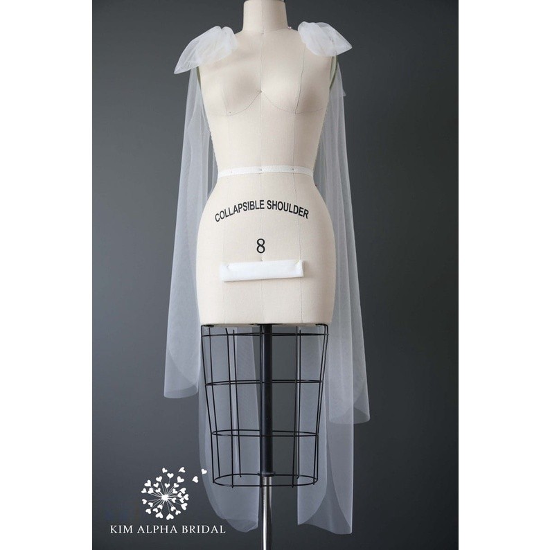 Pita shoulder detachable bow cape tulle NB801