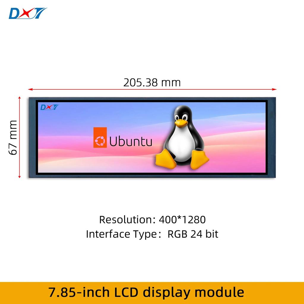 Modul Layar LCD TFT 7,85 inci, Resolusi 400*1280, Antarmuka RGB 24-bit, LCD TFT Strip Panjang