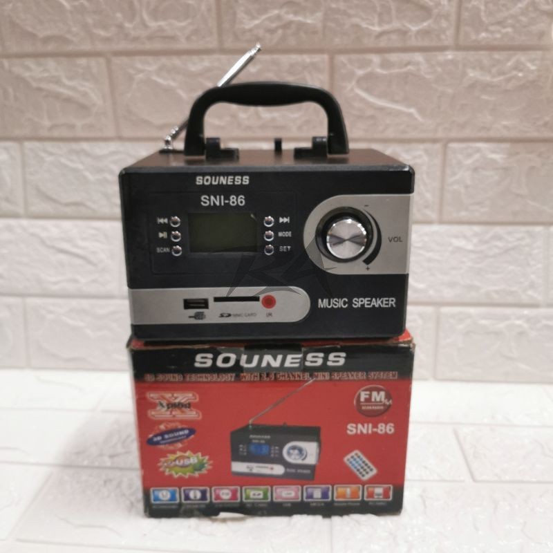 III SOUNESS SNI86 VINTAGE RADIO FM JADUL MINI MOBILE SPEAKER PORTABLE KECIL KAYU SD CARD USB MP3 PLA