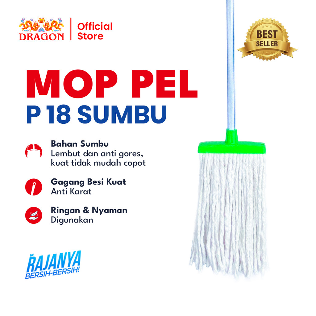 DRAGON Mop Pel P18 Sumbu Alat Pel Lantai 110 cm Pembersih Lantai Cleaning Mop MP251