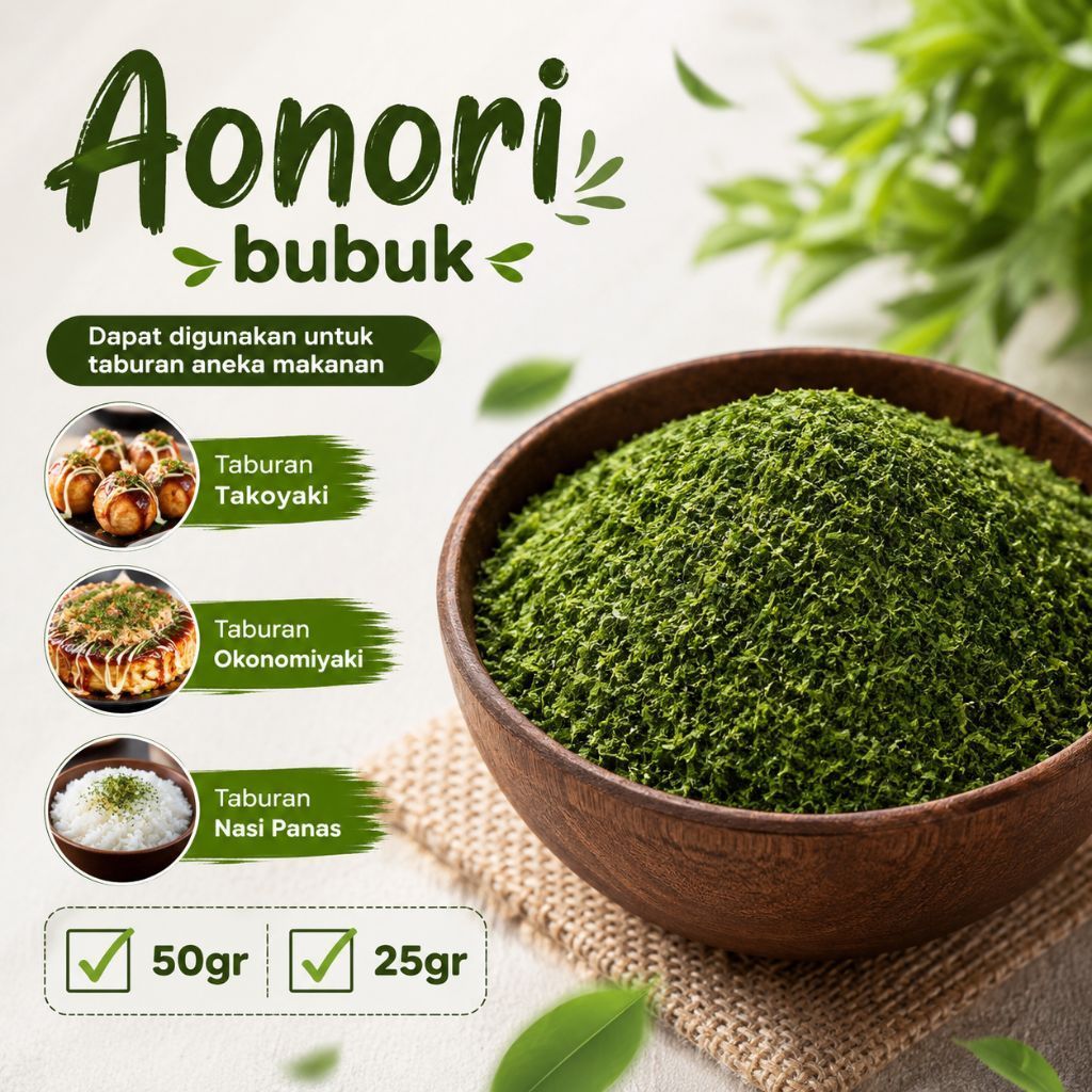 Aonori bubuk 50gr // Aonori flakes // Aonori taburan enaka makanan