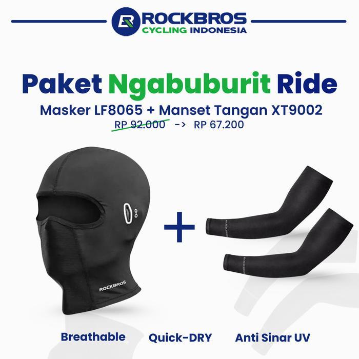 saleROCKBROS Paket Bundling Masker Sepeda ROCKBROS LF8065 + Manset Tangan XT9002 | Balaclava Mask & 