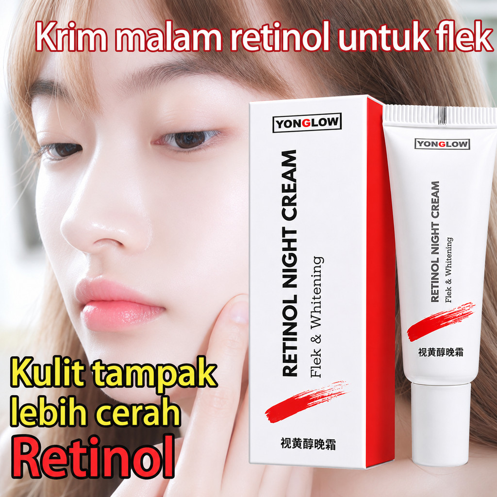 Yonglow Salep Flek Cina Cream Malam Yonglow Retinol Night Cream Hitam Membandel BPOM Night Whitening