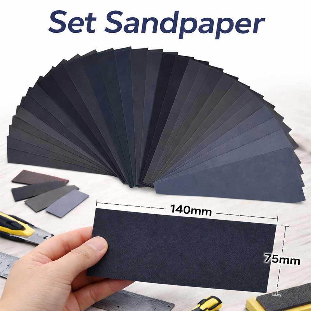 BAISDY Kertas Amplas Sandpaper Carbide Grit 60-3000# 75x140mm 102PCS - AU520 - GNX