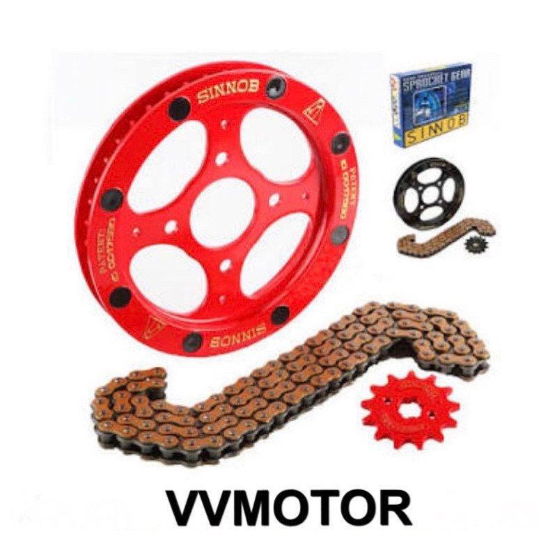 GEAR SET + RANTAI SINNOB SATRIA FU 150 NEW SATRIA FU INJEKSI GSX R150 S150 1SET PNP