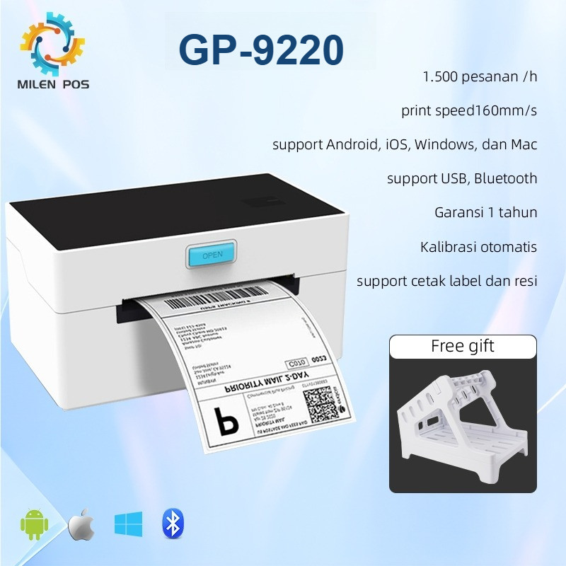 PRINTER BARCODE THERMAL LABEL SUPPORT BLUETOOTH /USB /Wireless Shipping Sticker Printer Barcode Ther