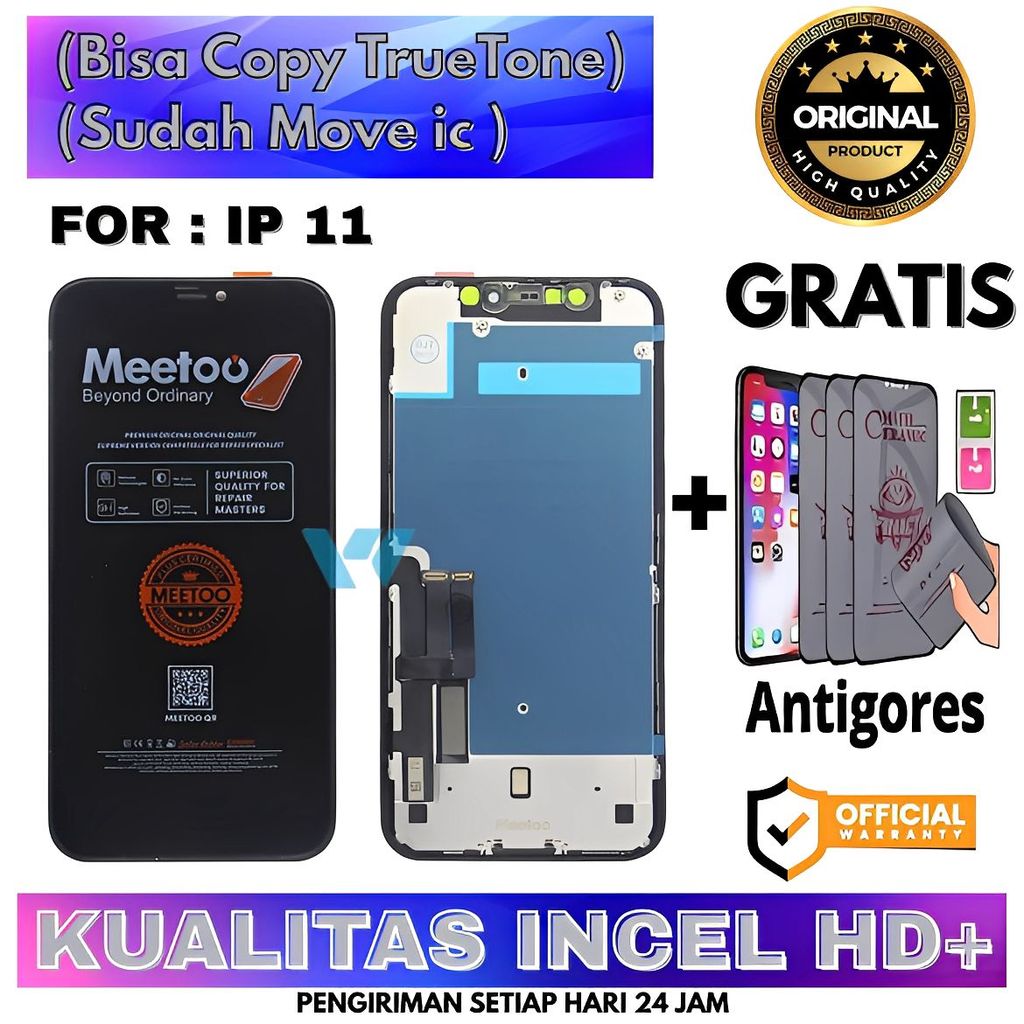 LCD IP 11  Fullset HD+ || Support TrueTone ( Move ic ) Gratis Antigores / LCD COMPATIBLE ipjone 11