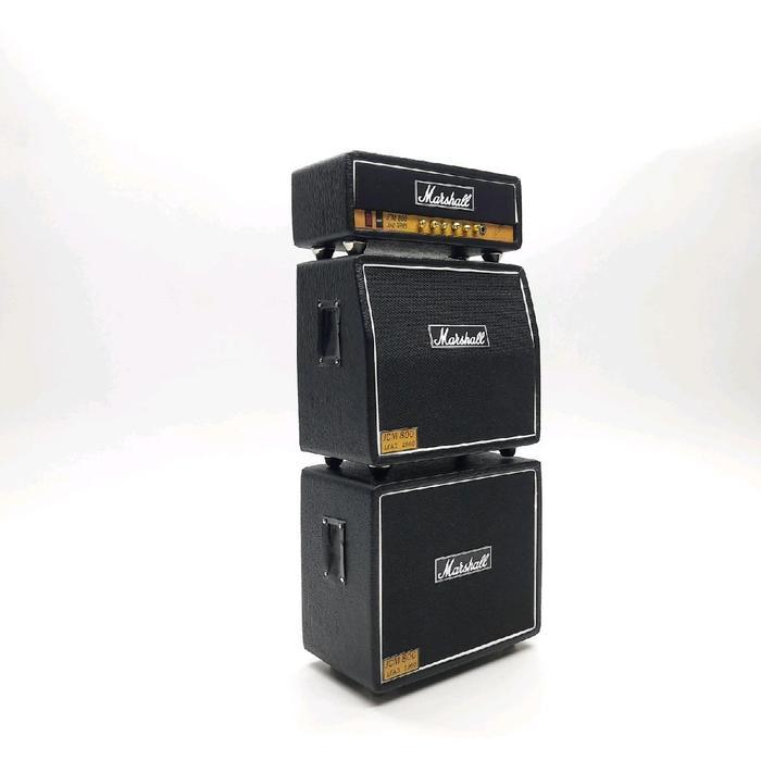 miniatur amplifier marshall head cabinet 3 tingkat cocok untuk aksesoris action figure 1 : 12 untuk 