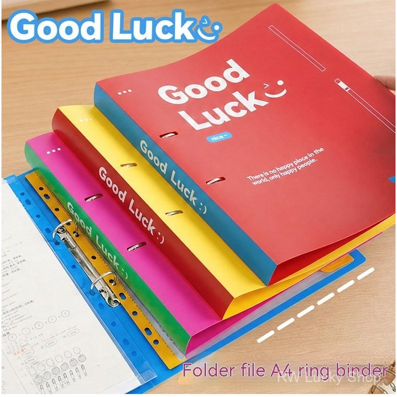 HC-052 - 4 WARNA - BINDER MAP DOKUMENT TRANSPARAN A4 dengan perekat dan lubang binder - inner pocket