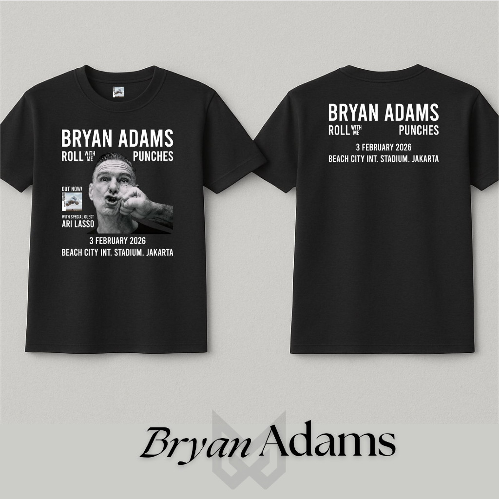 KAOS BRYAN ADAMS , KAOS KONSER BRYAN ADAMS , SIZE S - 3XL