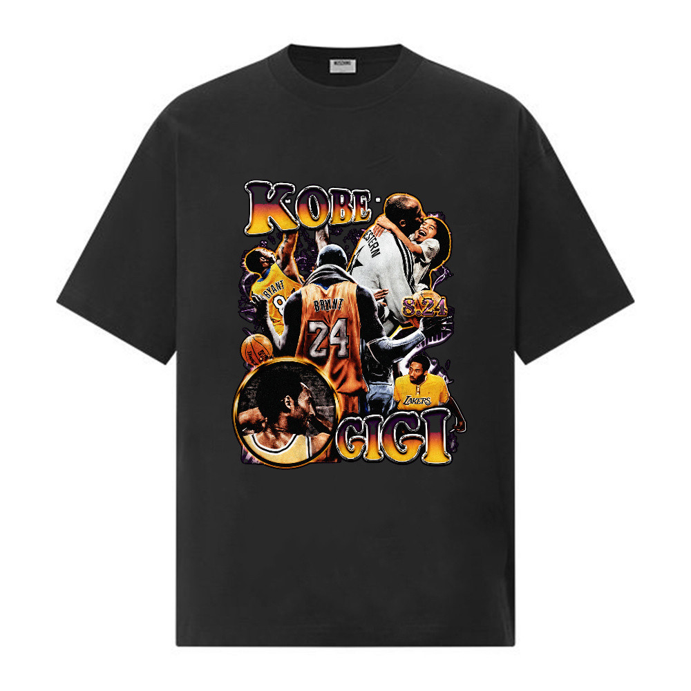 Kaos Kobe Bryant Lakers Basket Pria Wanita, Kaos Band Merch Retro Vintage Oversized T-Shirt, Desain 