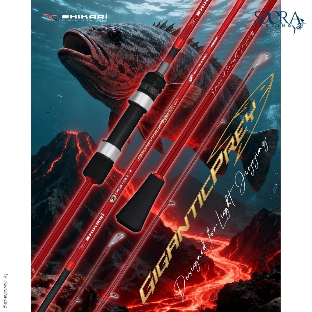 SHIKARI GIGANTICPREY 602 Joran Monster Jigging Rod PE 1-3 PE 2-4 Light Jigging