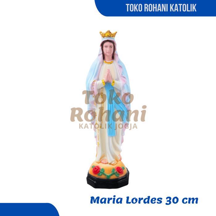PATUNG MARIA LORDES 30 CM / PATUNG MARIA 30 CM / PATUNG MARIA BESAR - Putih