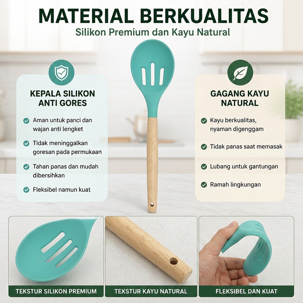 Silicon slotted spoon // silicon utensil //utensil silicon