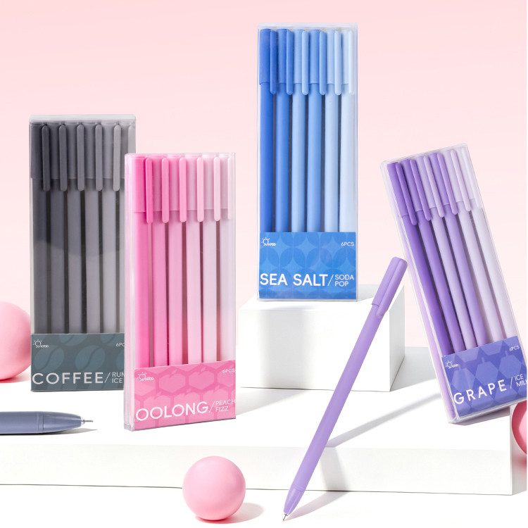 Pulpen Gel Morandi / Pulpen Gel Aesthetic / Pulpen Gel Warna Pastel / Pulpen Gel Set 6pcs / Pulpen G