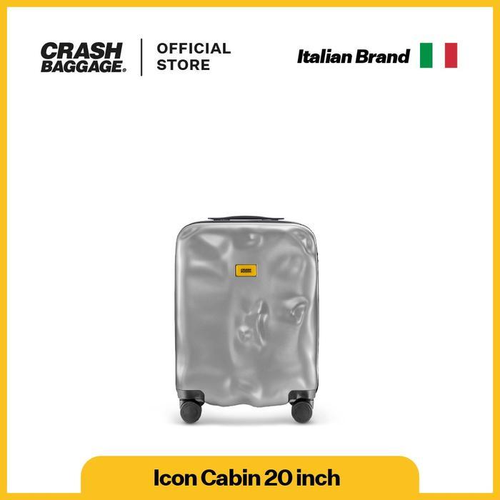 Crash Baggage Icon Koper 20 Inch Cabin (40L) Hardcase Spinner TSA Lock - Silver