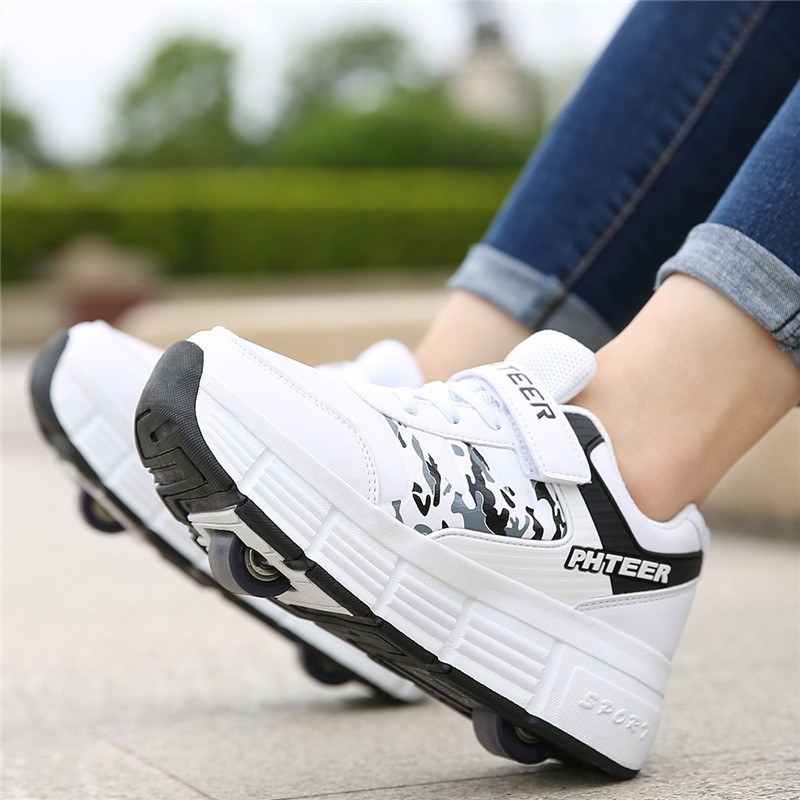 Sepatu Heelys Roda 2 LED Anak Penjualan Langsung Rollerskate Satu Roda Transformatif Mahasiswa Skate