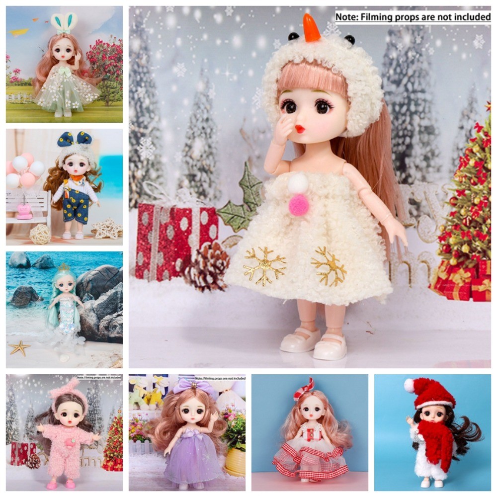 Round Face Big Eyes 16cm BJD Doll 16cm Figure Movable Cute Face BJD Doll Sweet 1/12 Scale Bjd Mini 1