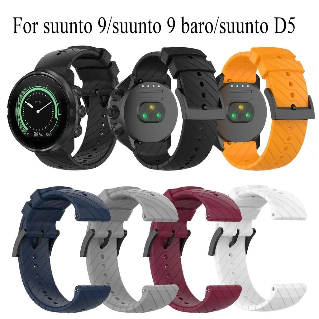 24mm Original Silicone Watchband Strap for Suunto 9/Suunto 9 Baro/Suunto D5 Smart Wristbands for Suu